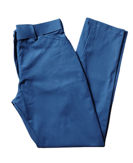 Blue High Waist Zipper Pants
