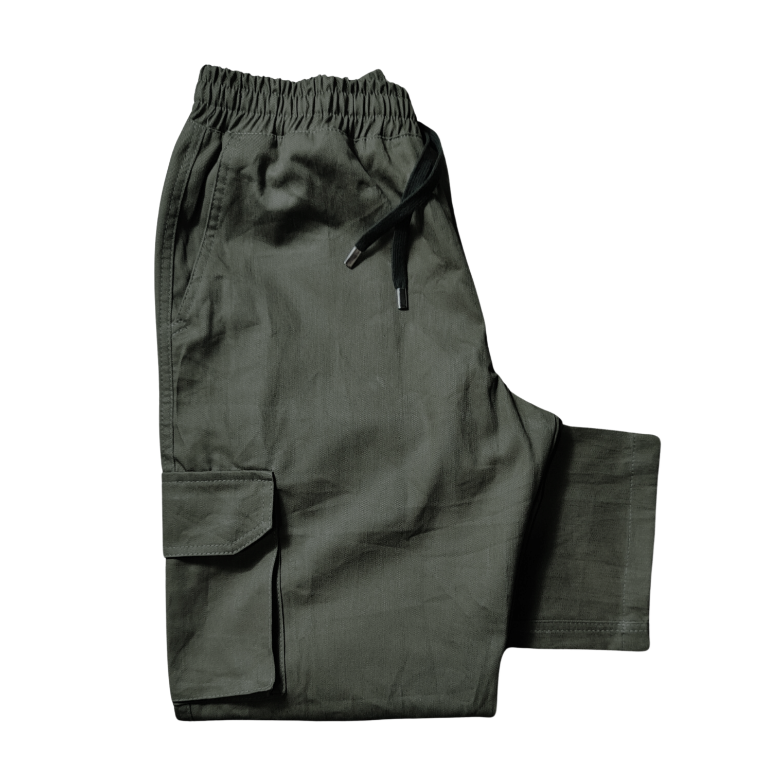 Hunter Green Cargo Pants Uncuffed