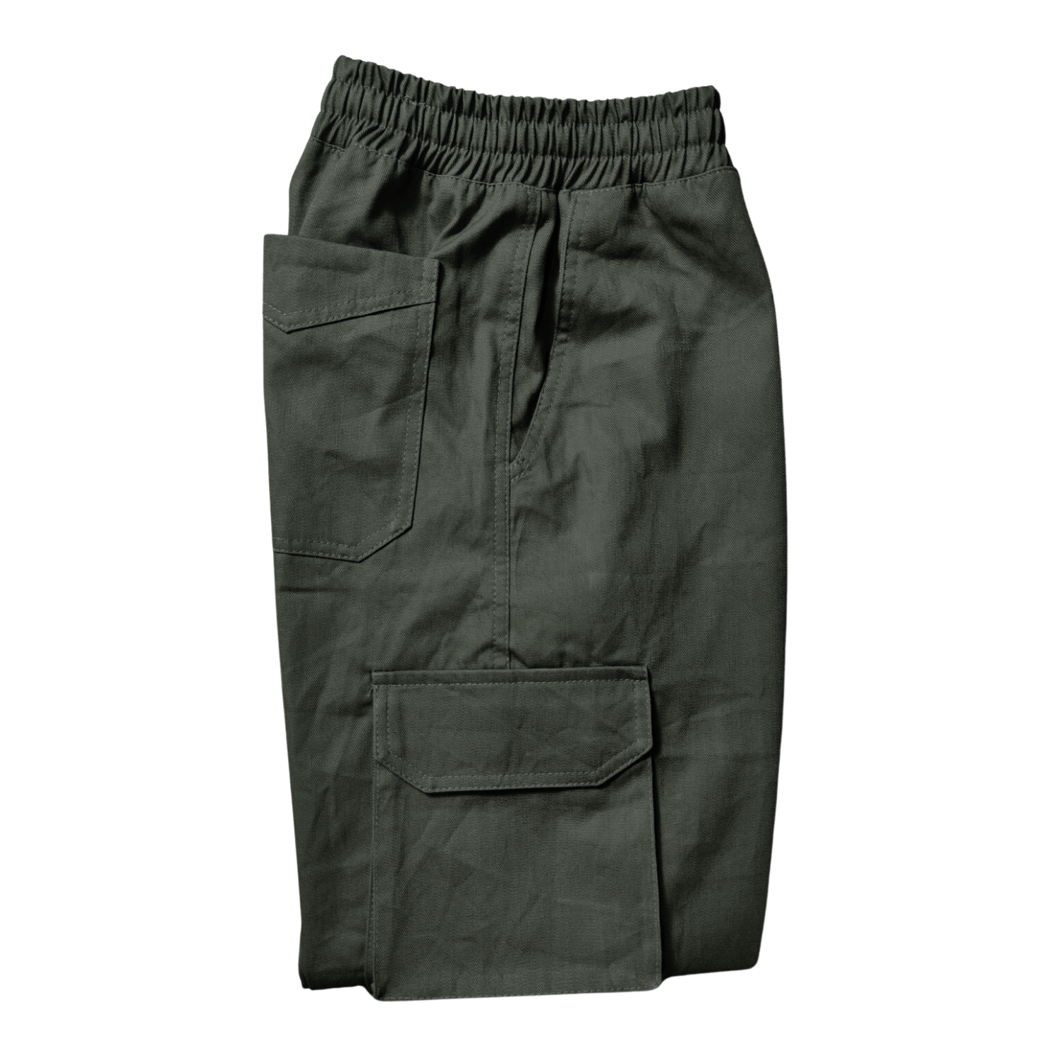 Hunter Green Cargo Pants Uncuffed