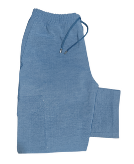 Light Denim Cargo Pants Uncuffed