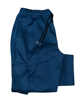 Navy Blue Cargo Pants Uncuffed