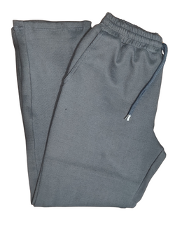 Slate Ribbed Cotton Straight Pants
