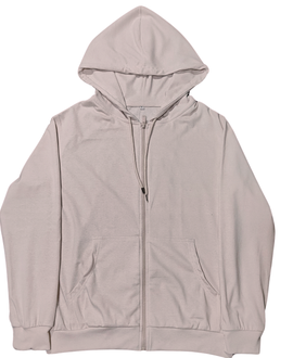 Taupe Zip-up Hoodie