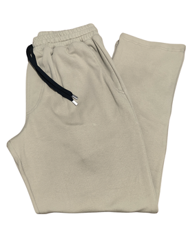 Beige Spanribs Straight Pants