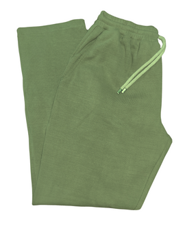 Sage Ribbed Cotton Straight Pants