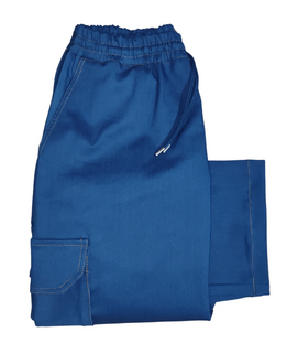Blue Denim Cargo Pants Uncuffed